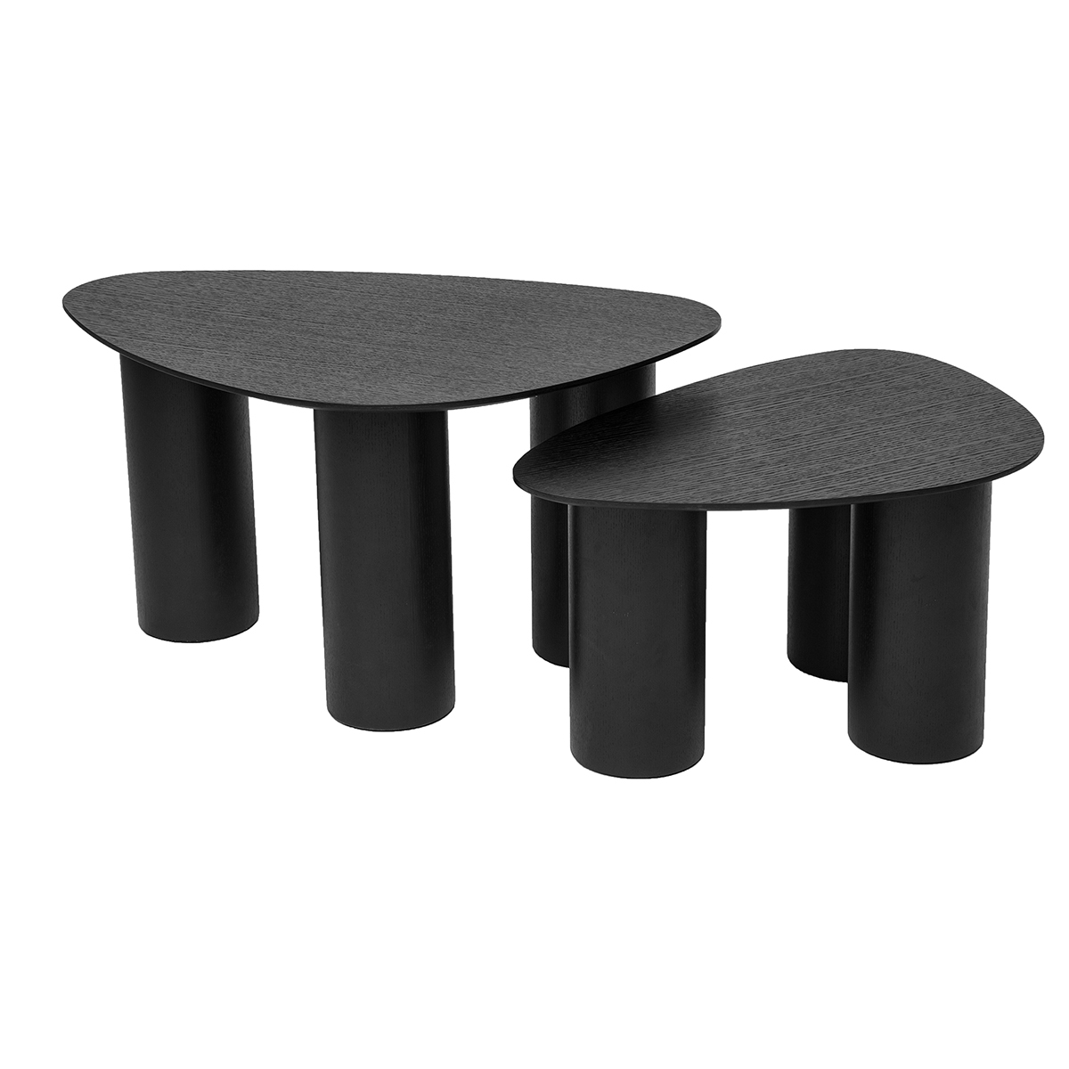 Tavolini da salotto estraibili design in legno nero (set di 2) FOLEEN