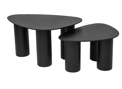 Tavolini da salotto estraibili design in legno nero (set di 2) FOLEEN