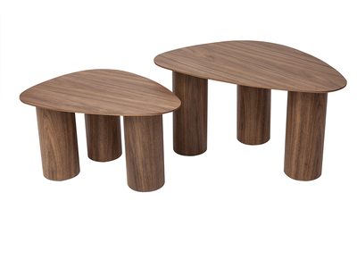 Tavolini da salotto estraibili design in legno scuro (set di 2) FOLEEN