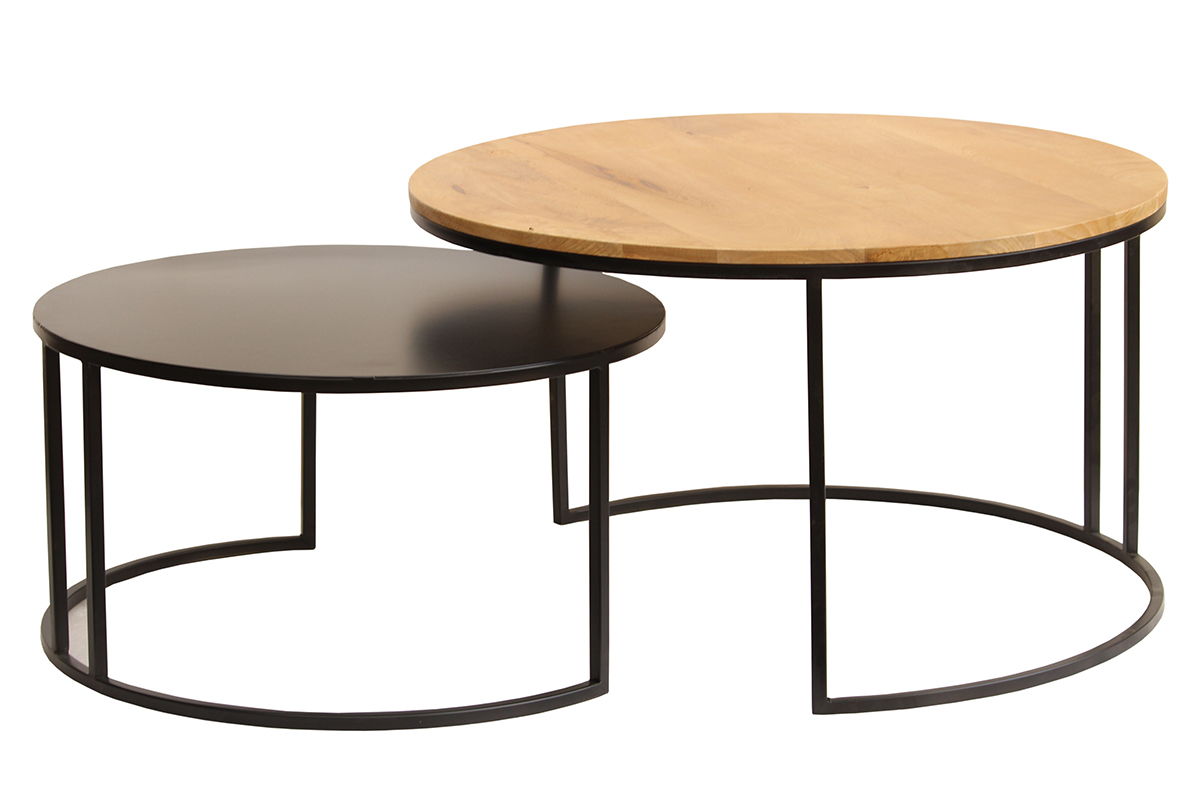 Tavolini da salotto estraibili design legno e metallo TAHL
