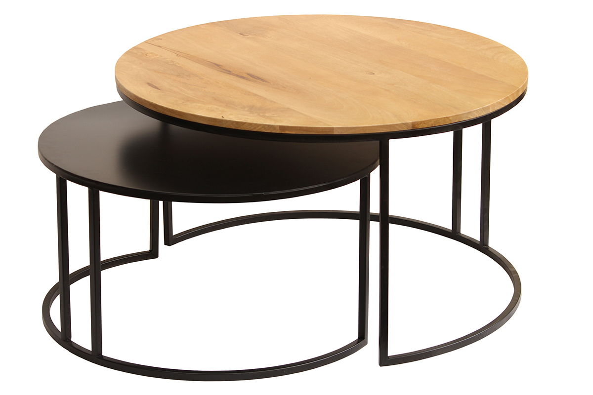 Tavolini da salotto estraibili design legno e metallo TAHL
