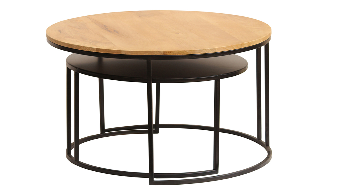 Tavolini da salotto estraibili design legno e metallo TAHL