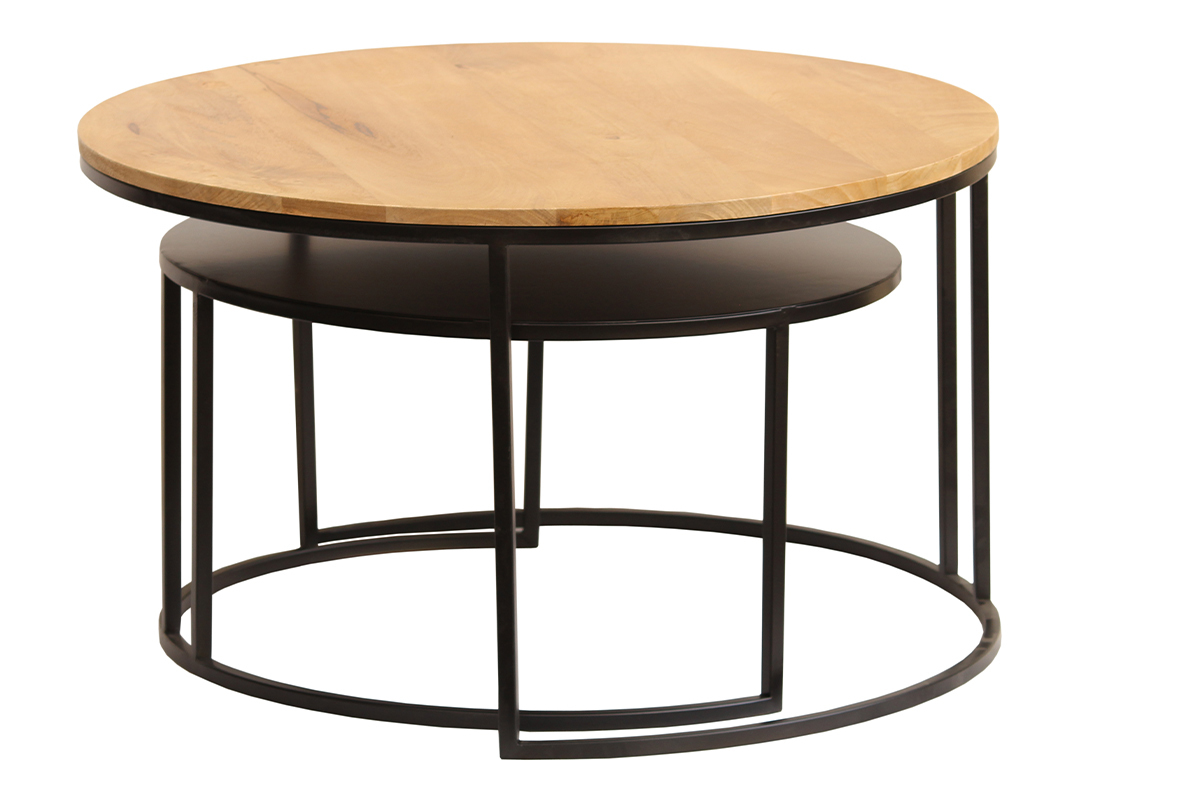 Tavolini da salotto estraibili design legno e metallo TAHL