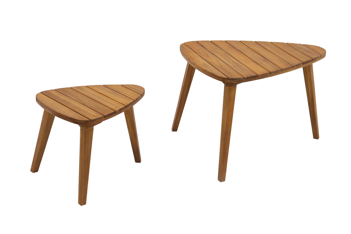 Tavolini da salotto estraibili in legno massello (set di 2) ELQUI