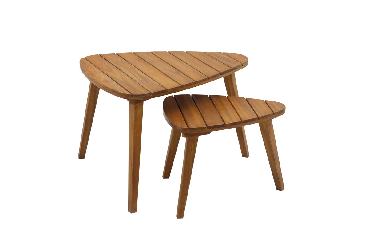 Tavolini da salotto estraibili in legno massello (set di 2) ELQUI