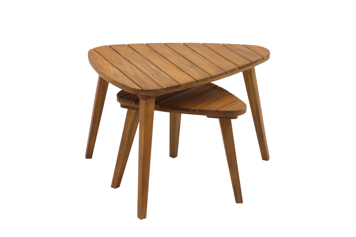 Tavolini da salotto estraibili in legno massello (set di 2) ELQUI