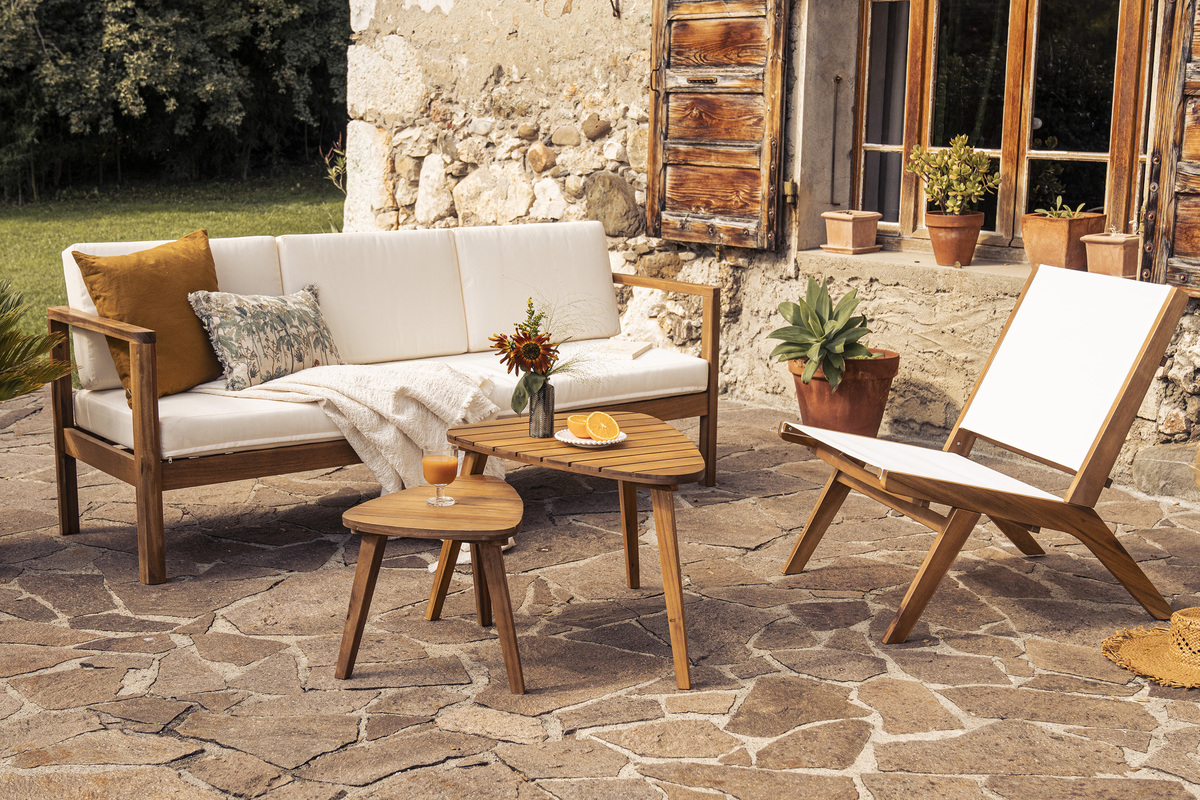 Tavolini da salotto estraibili in legno massello (set di 2) ELQUI