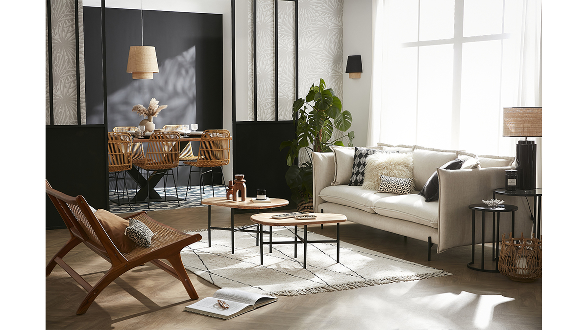 Set 3 Tavolini Bassi Beige Estraibili - Leggero, Moderno E Salvaspazio - Foto 4