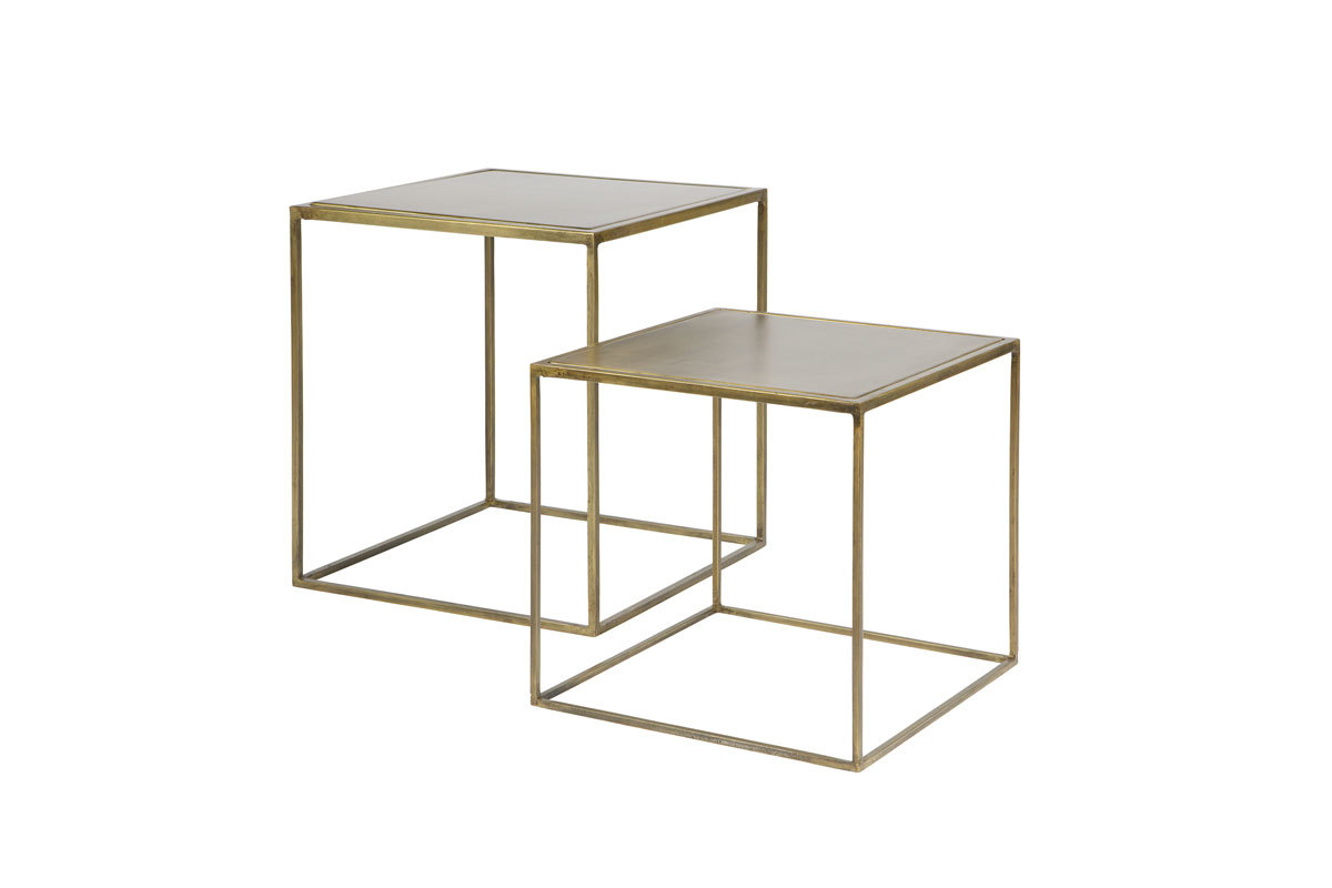 Tavolini design metallo ottone gruppo di 2 ERINE