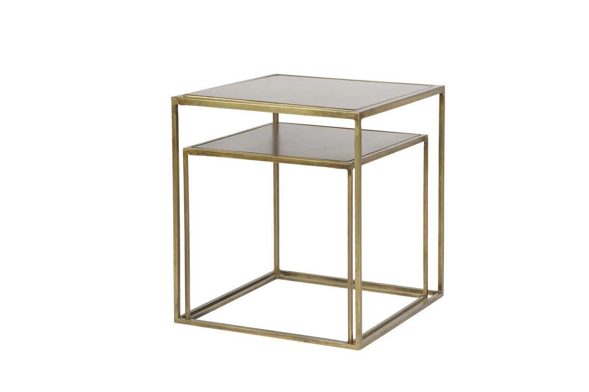 Tavolini design metallo ottone gruppo di 2 ERINE
