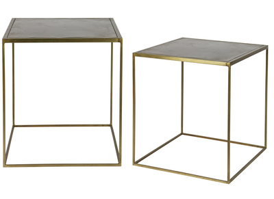 Tavolini design metallo ottone gruppo di 2 ERINE - Tavolini design metallo ottone gruppo di 2 ERINE