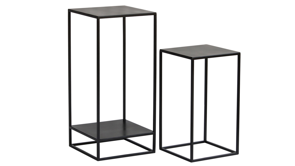 Tavolini estraibili in metallo nero (set da 2) IGGY