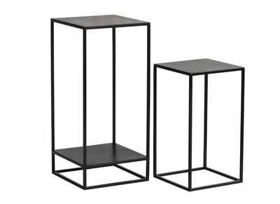 Tavolini estraibili in metallo nero (set da 2) IGGY