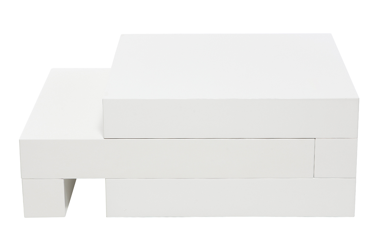 Tavolino basso design Bianco brillante LUNA