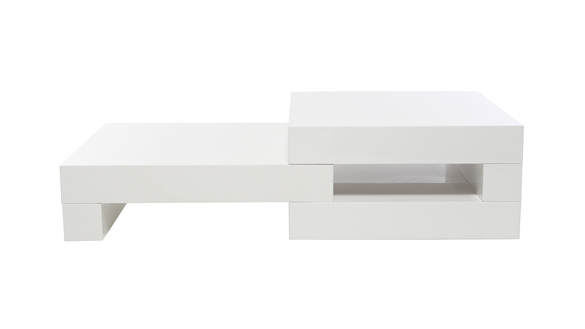Tavolino basso design Bianco brillante LUNA