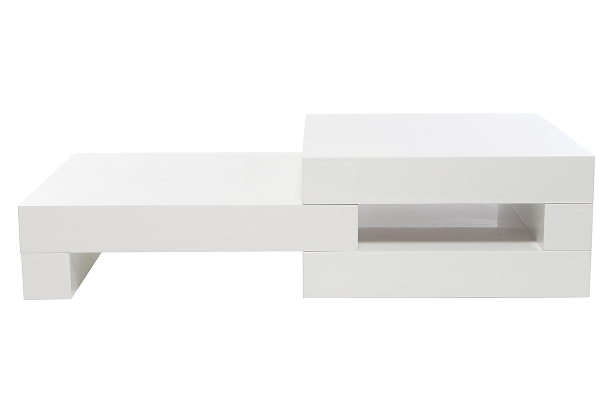 Tavolino basso design Bianco brillante LUNA