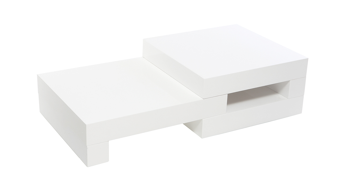 Tavolino basso design Bianco brillante LUNA
