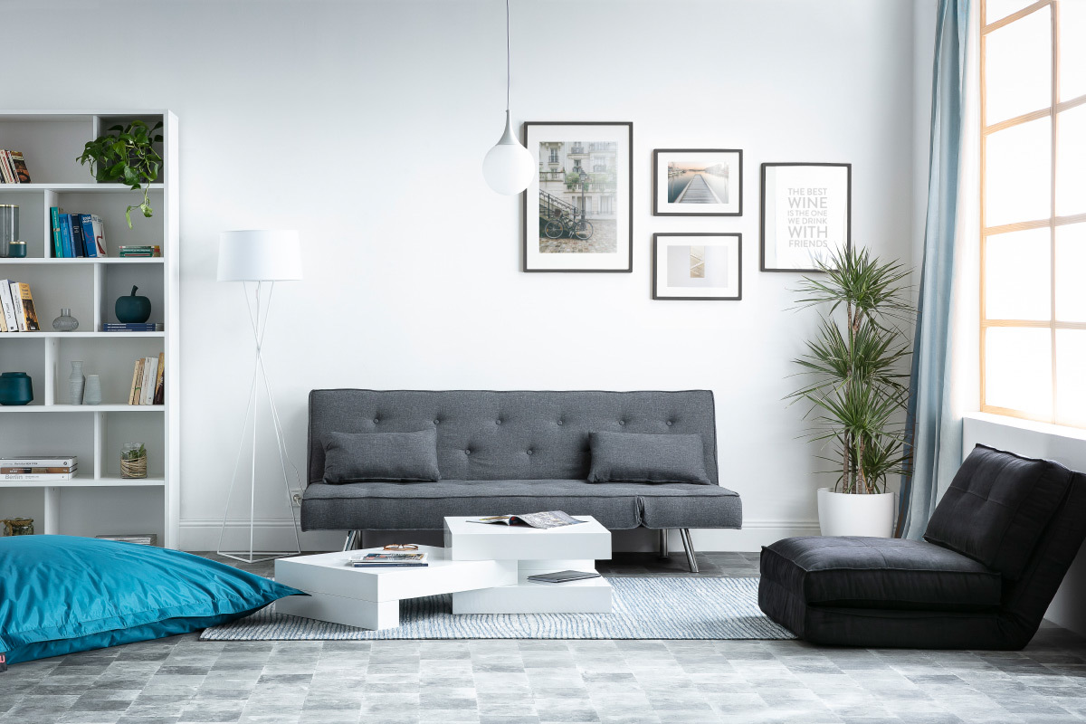 Tavolino basso design Bianco brillante LUNA