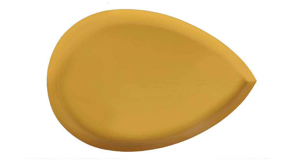 Tavolino basso design in acciaio laccato giallo DROP