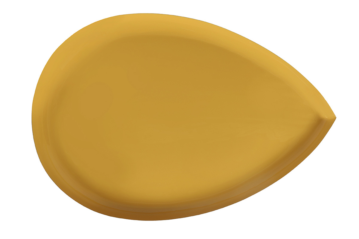 Tavolino basso design in acciaio laccato giallo DROP