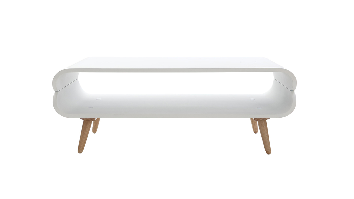 Tavolino basso design in frassino Bianco TAKLA