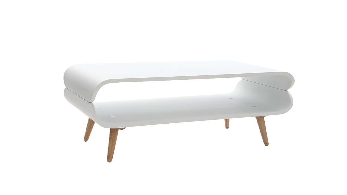 Tavolino basso design in frassino Bianco TAKLA