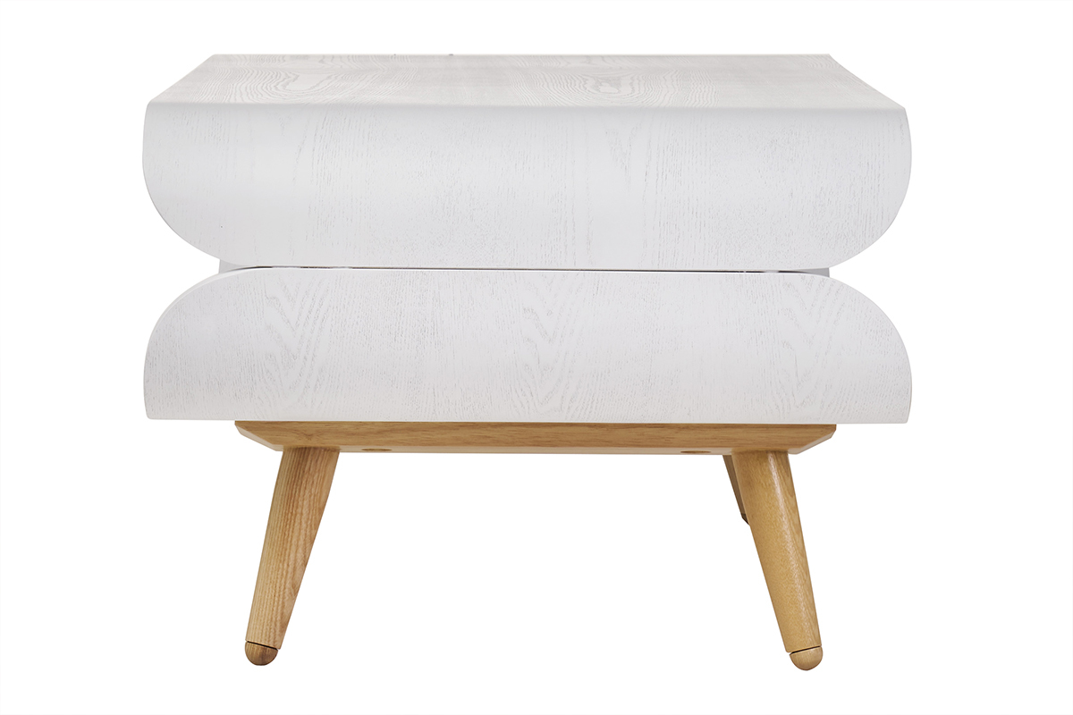 Tavolino basso design in frassino Bianco TAKLA
