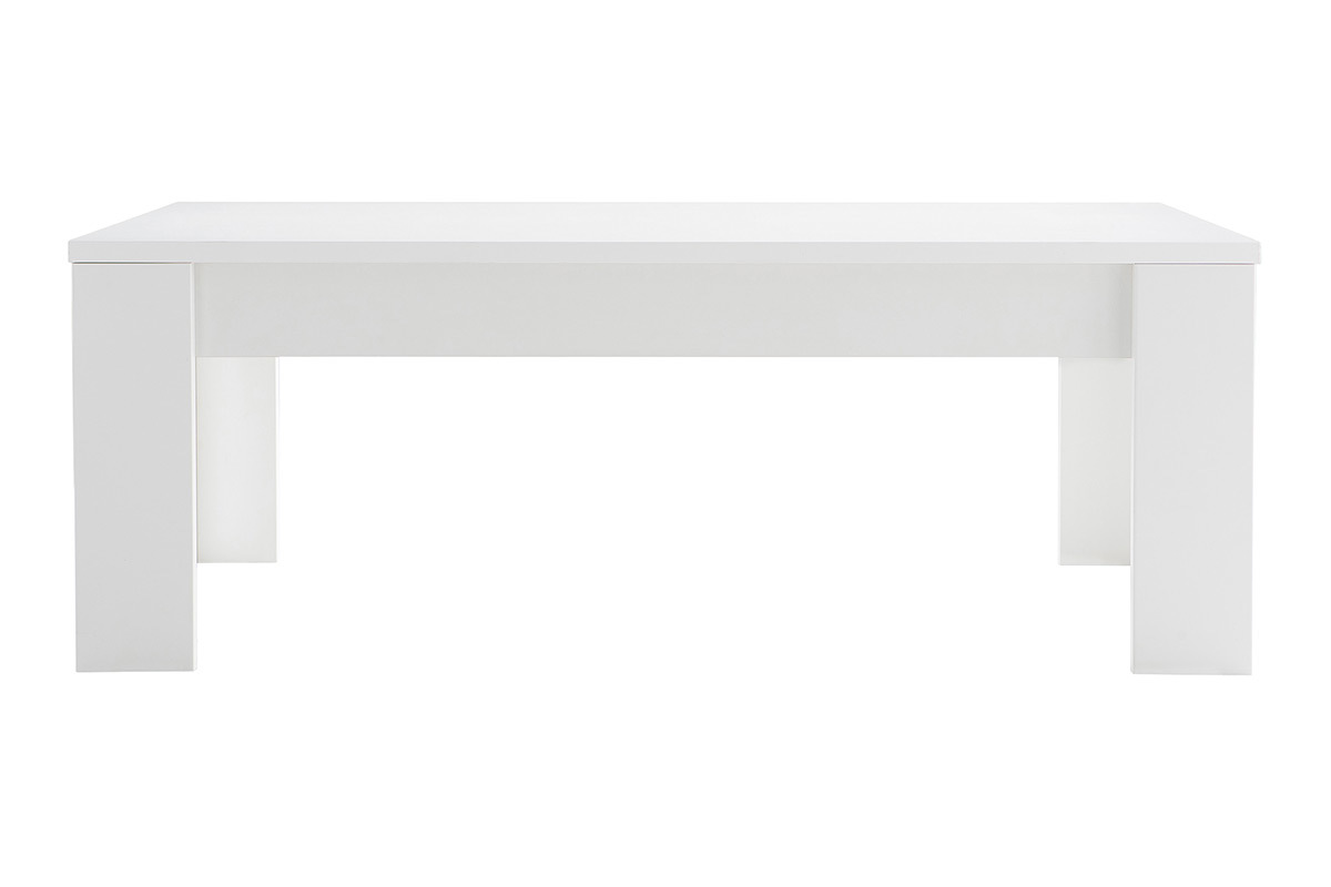 Tavolino basso design in legno Bianco L122 cm LAND