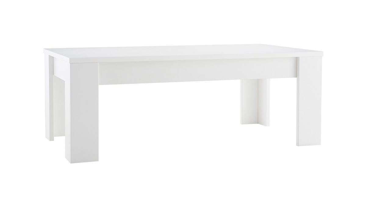 Tavolino basso design in legno Bianco L122 cm LAND
