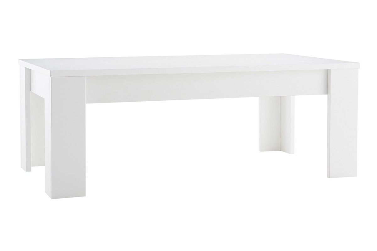 Tavolino basso design in legno Bianco L122 cm LAND