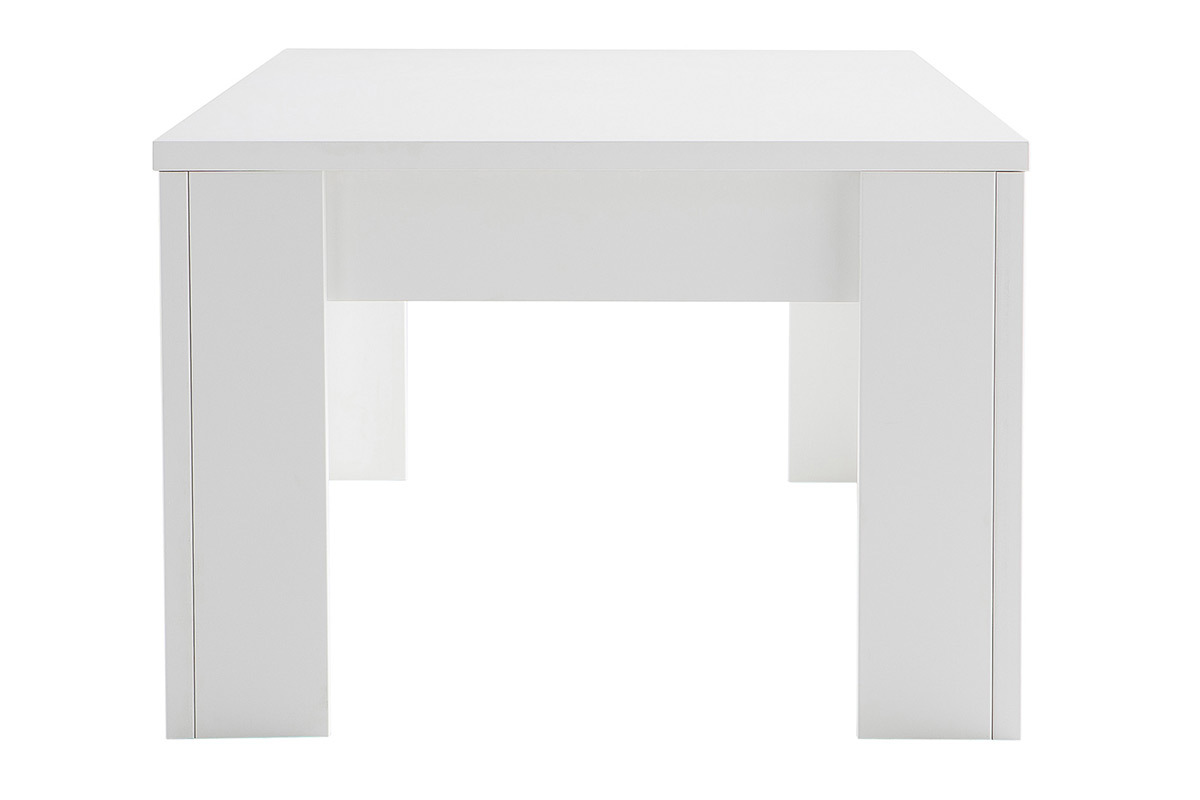 Tavolino basso design in legno Bianco L122 cm LAND