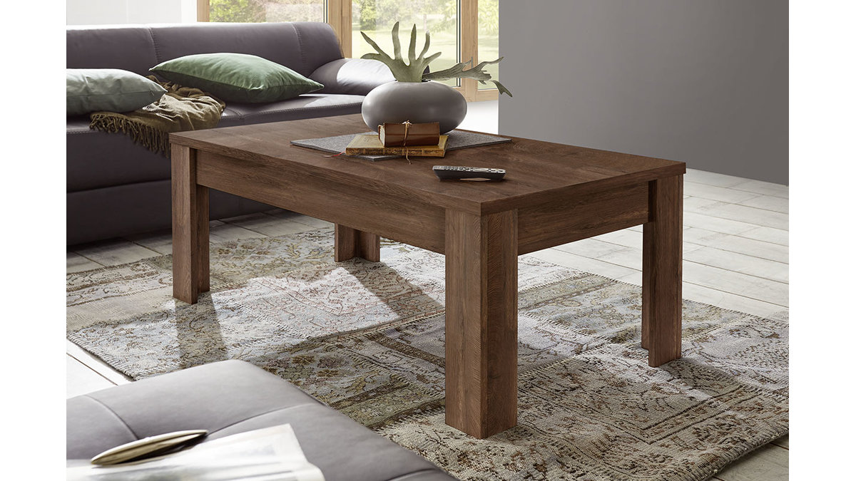 Tavolino basso design in legno scuro 122 cm LAND