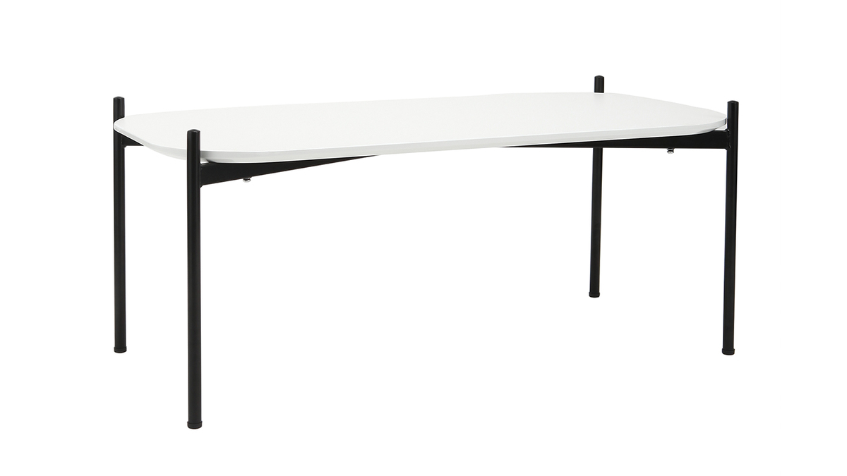 Tavolino basso design in metallo Bianco 100x50 cm SEGA