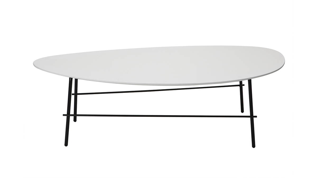 Tavolino basso design in metallo Bianco 131 cm BLOOM
