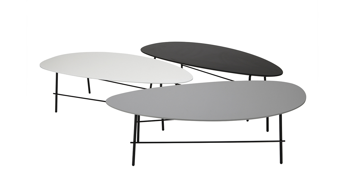 Tavolino basso design in metallo Bianco 131 cm BLOOM
