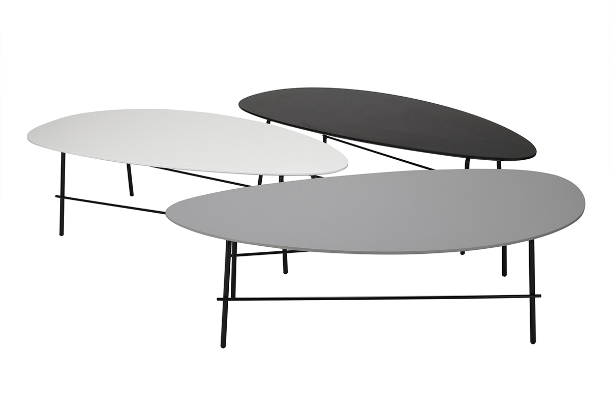 Tavolino basso design in metallo Bianco 131 cm BLOOM