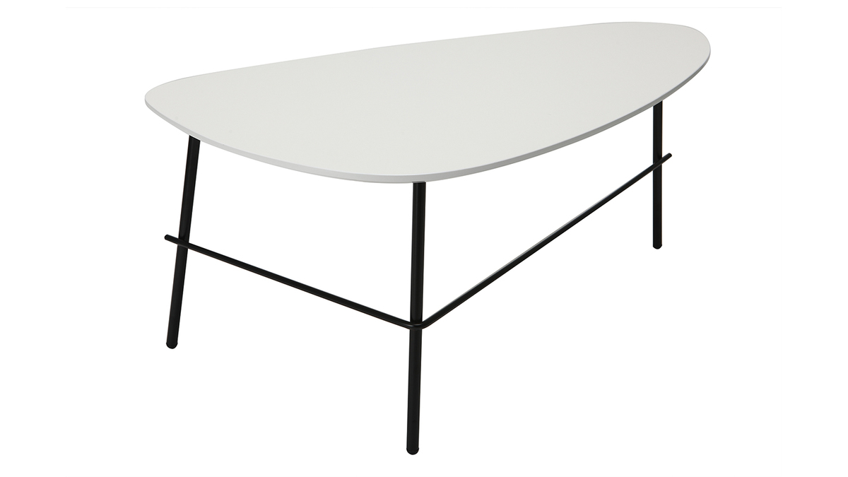 Tavolino basso design in metallo Bianco 93 cm BLOOM