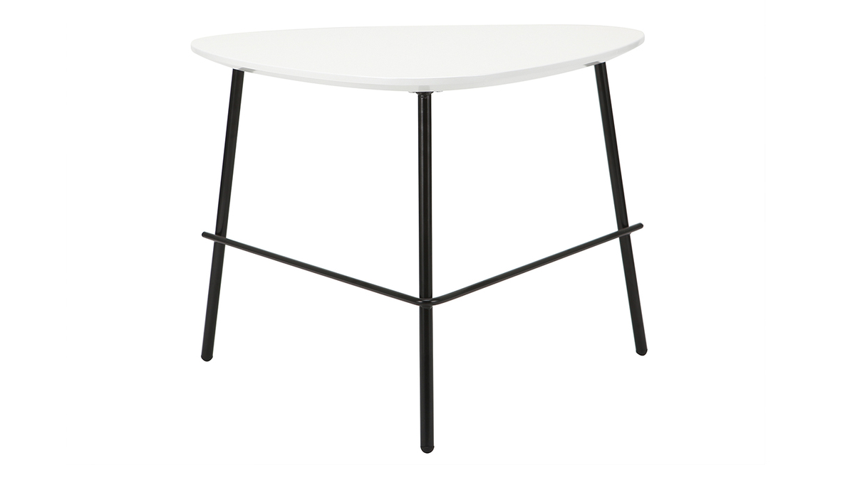 Tavolino basso design in metallo Bianco L60 cm BLOOM