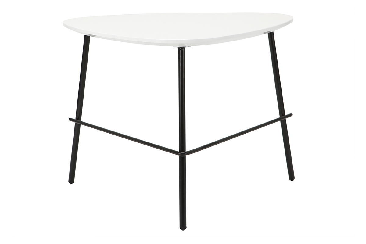 Tavolino basso design in metallo Bianco L60 cm BLOOM