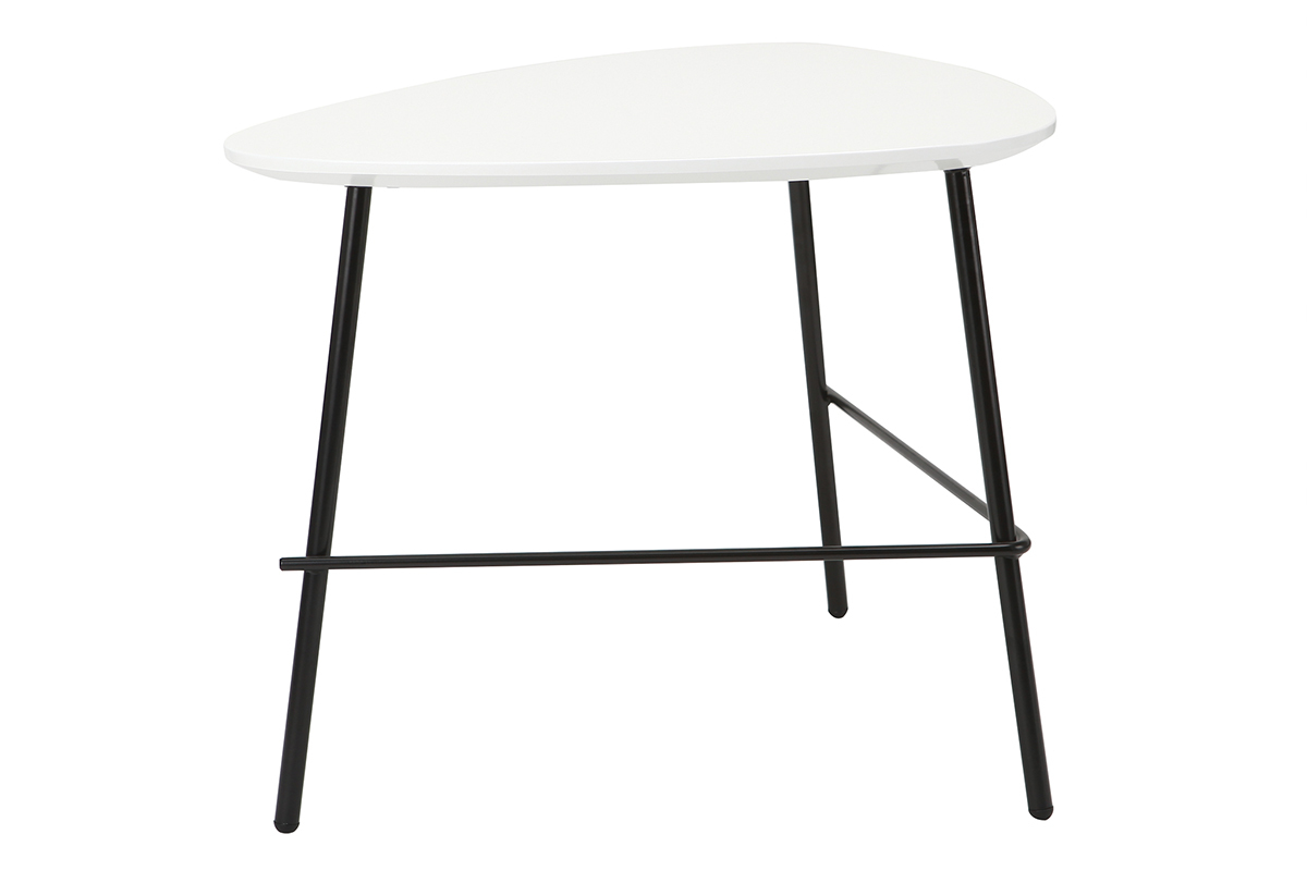 Tavolino basso design in metallo Bianco L60 cm BLOOM