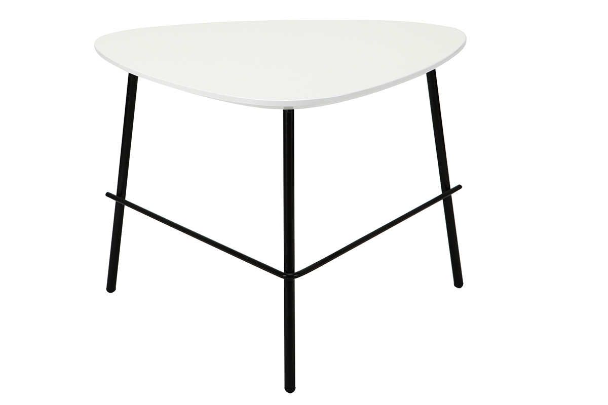 Tavolino basso design in metallo Bianco L60 cm BLOOM