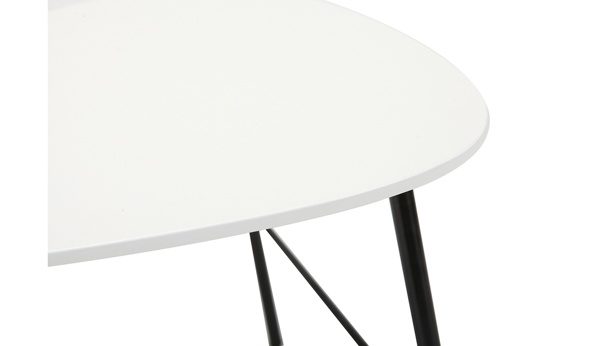 Tavolino basso design in metallo Bianco L60 cm BLOOM