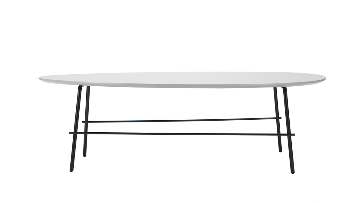 Tavolino basso design in metallo Grigio 131 cm BLOOM