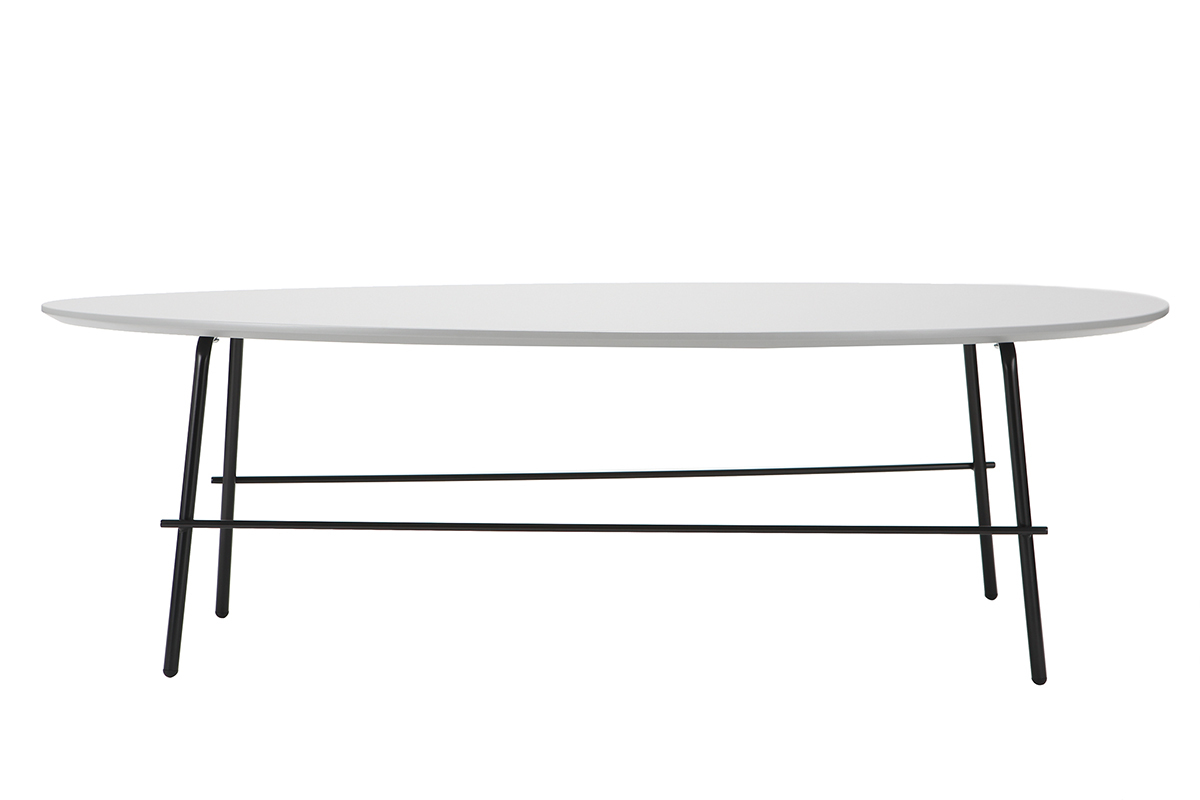 Tavolino basso design in metallo Grigio 131 cm BLOOM