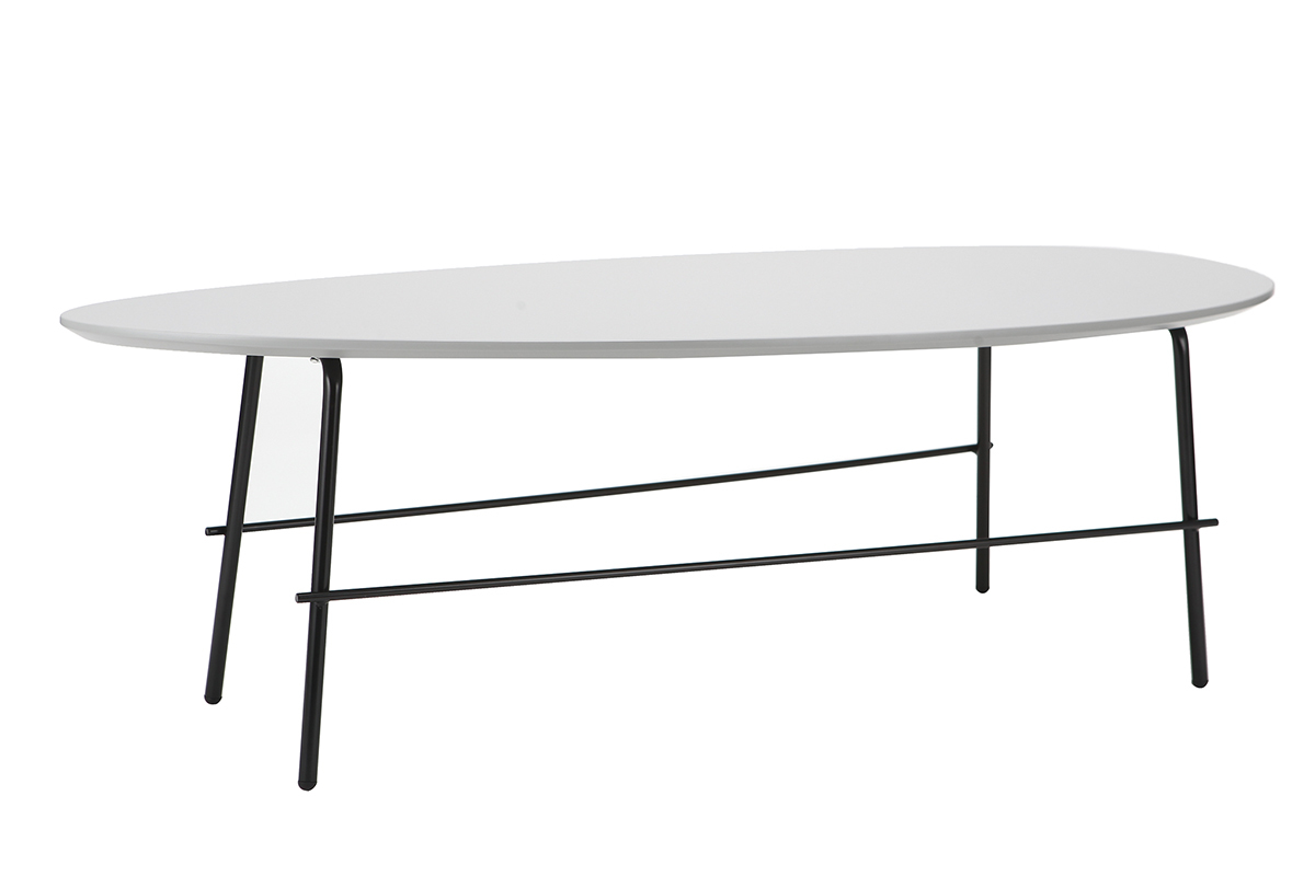 Tavolino basso design in metallo Grigio 131 cm BLOOM