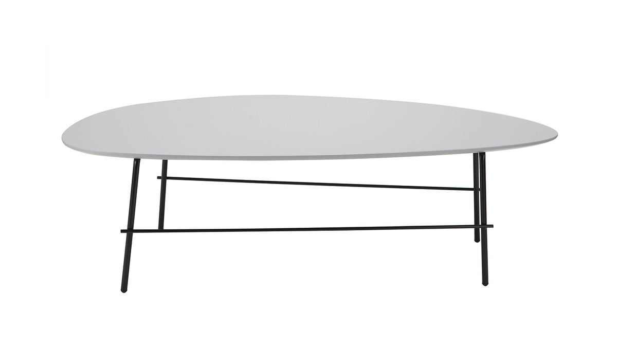 Tavolino basso design in metallo Grigio 131 cm BLOOM