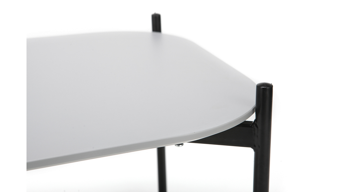 Tavolino basso design in metallo Grigio 50x75 cm SEGA