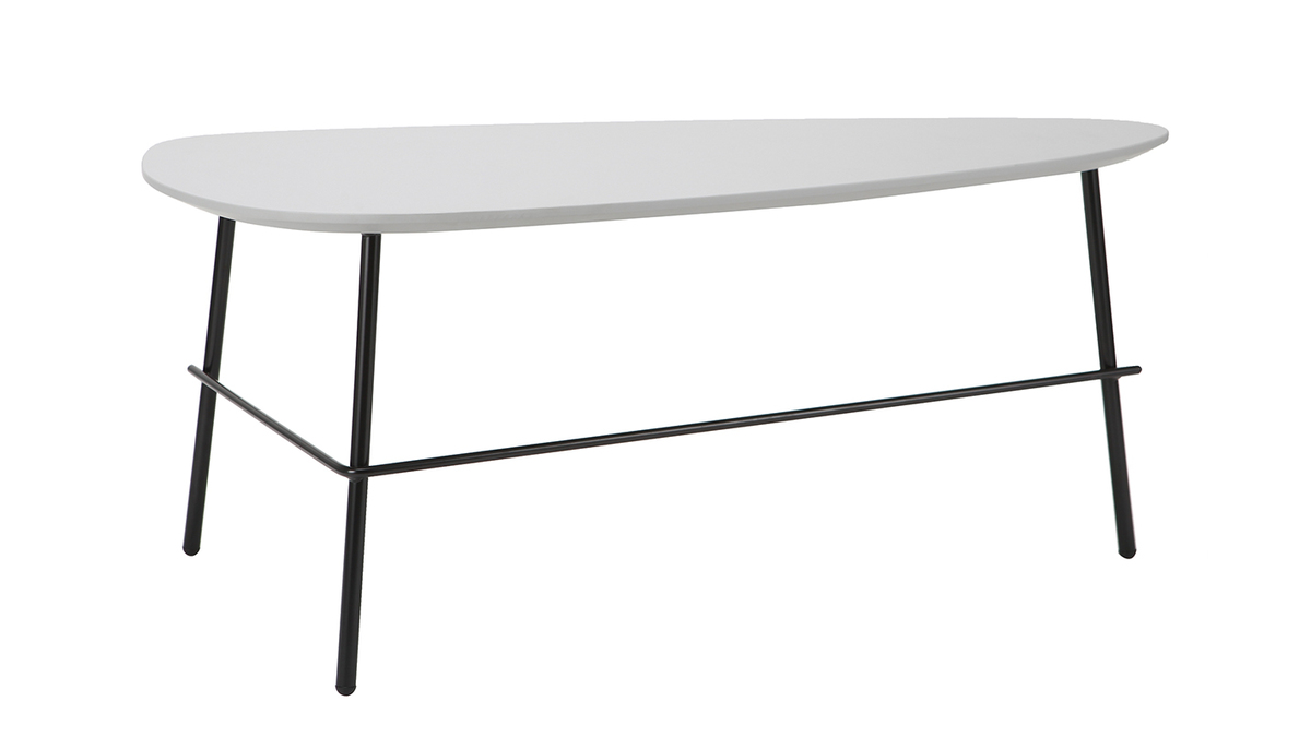 Tavolino basso design in metallo Grigio 93 cm BLOOM