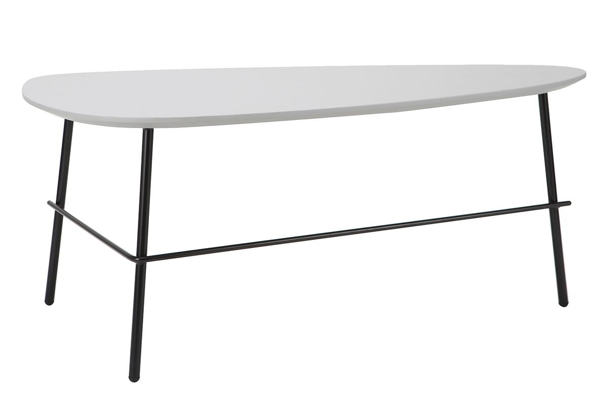 Tavolino basso design in metallo Grigio 93 cm BLOOM