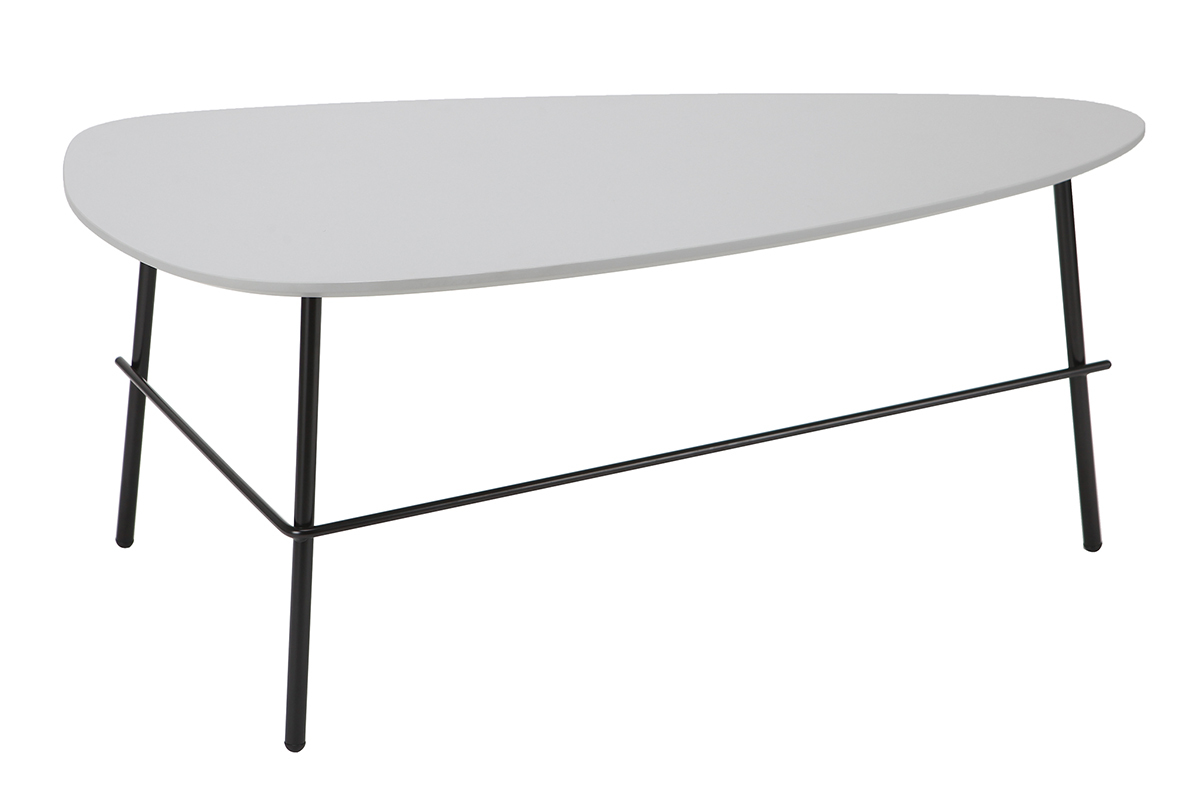 Tavolino basso design in metallo Grigio 93 cm BLOOM